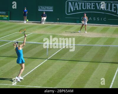 Elina Svitolina vs Mihaela Buzarnescu dans le quart de finale vendredi 22 juin 2018, Birmingham, Royaume-Uni Banque D'Images