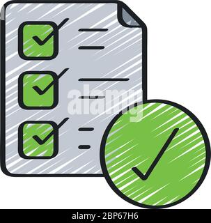 Cochez la case en haut de la liste de vérification représentant la liste des tâches terminées Illustration de Vecteur