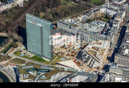 Vue aérienne, chantier de construction de la ville de Klüssenstraße, Düsseldorf, Rhénanie-du-Nord-Westphalie, Allemagne Banque D'Images