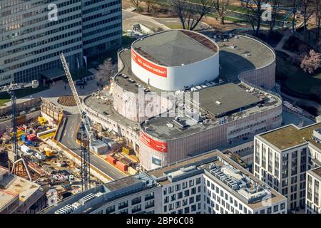 Vue aérienne, chantier de construction de la ville de Klüssenstraße, Düsseldorf, Rhénanie-du-Nord-Westphalie, Allemagne Banque D'Images