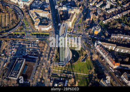 Vue aérienne, tour de l'ARAG, Ier Mörsenbroicher, Düsseldorf, Rhénanie-du-Nord-Westphalie, Allemagne Banque D'Images