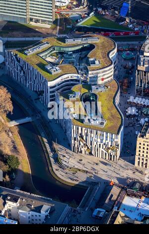 Vue aérienne, centre commercial de la ville de Vulkanbagen, Düsseldorf, Rhénanie-du-Nord-Westphalie, Allemagne Banque D'Images