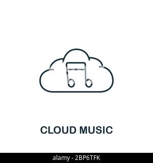 Icône Cloud Music de la collection musicale. Icône de musique Cloud ligne simple pour modèles, conception Web et infographies Illustration de Vecteur