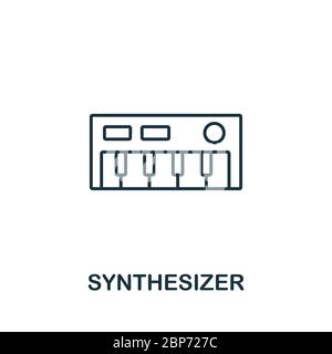 Icône de synthétiseur de la collection musicale. Icône Synthesizer de ligne simple pour les modèles, la conception Web et les infographies Illustration de Vecteur