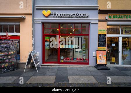 BAUTZEN, ALLEMAGNE - 10 OCTOBRE 2019 : Bureau de l'agence de voyages Thomas Cook Group. La plus grande agence de voyages britannique a fait faillite le 23 septembre 2019. Banque D'Images