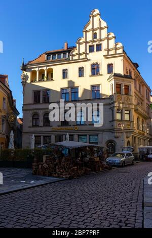 MEISSEN, ALLEMAGNE - 12 octobre 2019 : les plus belles rues de la vieille ville. Banque D'Images