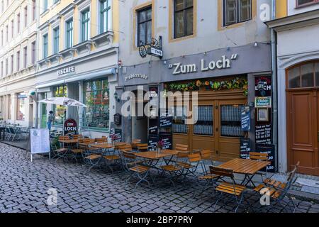 MEISSEN, ALLEMAGNE - 12 octobre 2019 : les plus belles rues de la vieille ville. Banque D'Images