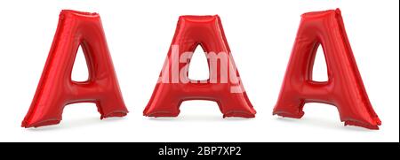 Lettre majuscule A. majuscule. Ballon gonflable rouge sur fond. Rendu 3D Banque D'Images