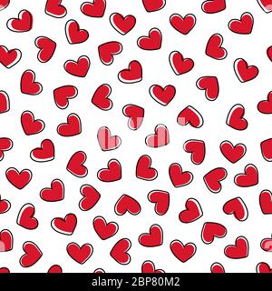 Motif abstrait sans couture des coeurs sur fond blanc. Image pour une affiche ou une couverture. Illustration vectorielle, peut être utilisée pour les fêtes, les mariages Illustration de Vecteur