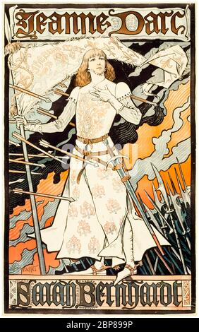 Eugène Grasset, Jeanne d'Arc (Jeanne d'Arc) : Sarah Bernhardt, affiche Art Nouveau, 1889-1894 Banque D'Images