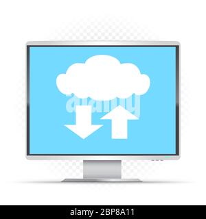panneau de surveillance de l'ordinateur et de service cloud Illustration de Vecteur