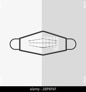 Masque chirurgical, médical pour le visage qui protège les maladies aéroportées, les virus. Coronavirus. Défense contre la pollution de l'air. Esquisse vectorielle dessinée à la main Illustration de Vecteur