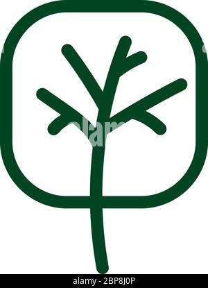 Icône de ligne d'arbre. Symbole de logo naturellement beau, tronc en bois et branches de contour pour la carte. Illustration vectorielle d'un arbre isolée sur blanc Illustration de Vecteur