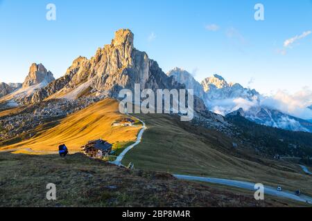 La Gusela, Nuvolau gruppe, Tyrol du sud, montagnes des Dolomites, Passo Giau, Dolomites, Italie Banque D'Images