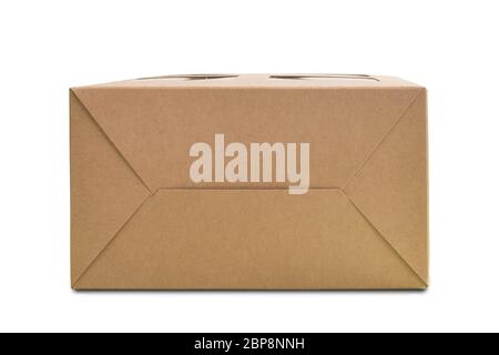 Fond de la boîte en carton isolé sur fond blanc. Banque D'Images