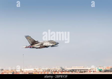 Blackhawk RAF décoller de l'aéroport de Gibraltar. Banque D'Images