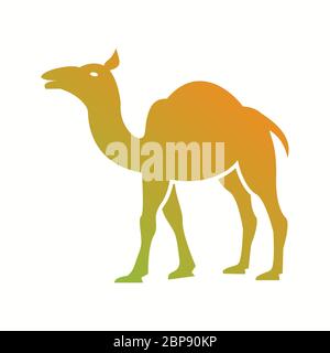 Magnifique icône Camel Glyph Vector Illustration de Vecteur