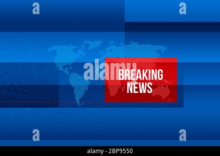 Breaking news graphique avec fond carte du monde à l'arrière-plan. 3d illustration Banque D'Images