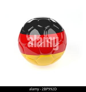 Ballon de football allemand sur un fond blanc, 3D Rendering Banque D'Images