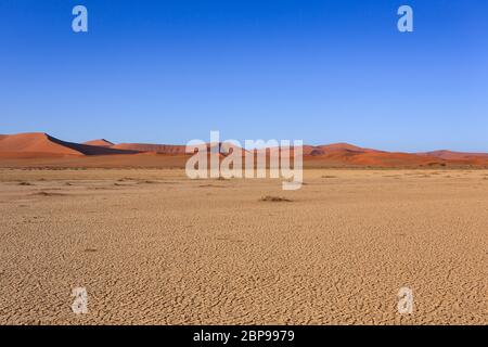 Panorama de dunes rouges de Sossusvlei Namibie Banque D'Images