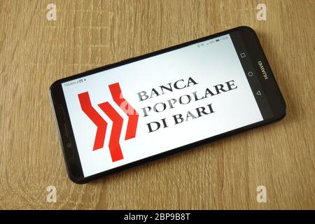 Le logo Banca Popolare di Bari S.C.p.A. est affiché sur le smartphone Banque D'Images