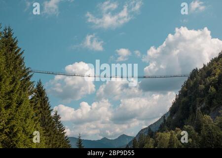 Vue sur le pont Highline179 en Autriche Banque D'Images