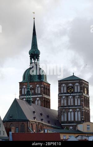 Gotische Nikolai Kirche St., Nikolaikirche, Hansestadt Stralsund, Mecklenburg-Vorpommern, Allemagne Banque D'Images