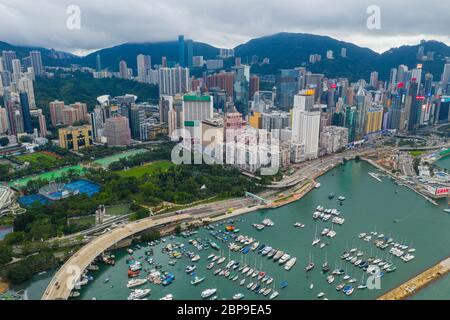 Causeway Bay, Hong Kong 01 juin 2019 : vue de dessus de la ville de Hong Kong Banque D'Images