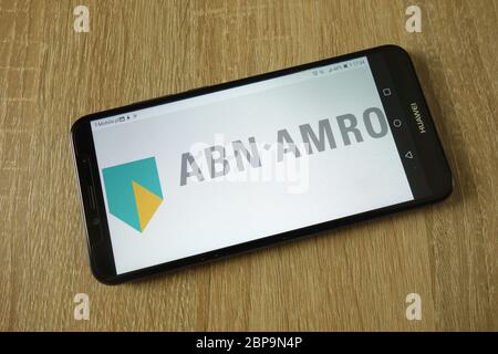 Logo ABN AMRO Bank N.V. affiché sur le smartphone Banque D'Images