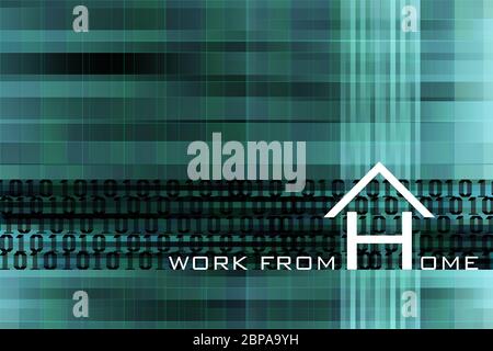 Travailler depuis l'arrière-plan de la maison. Le mode de vie de la FMH dépend de la technologie numérique du réseau Internet. Transfert de données de la maison au bureau. Moderne bleu ba Banque D'Images