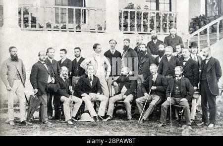 Officiers et responsables de l'armée britannique, période indienne de Raj, années 1860, fonctionnaires autochtones Banque D'Images