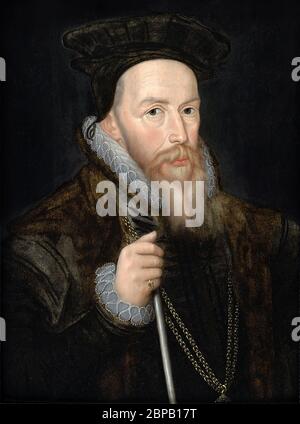 William Cecil, 1er baron Burghley, conseiller en chef de la reine Elizabeth I, secrétaire d'État et haut trésorier du Seigneur, par artiste inconnu, début du XVIIe siècle Banque D'Images