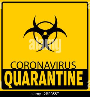 Avertissement autocollant coronavirus COVID-19 illustration du vecteur de zone de quarantaine Illustration de Vecteur