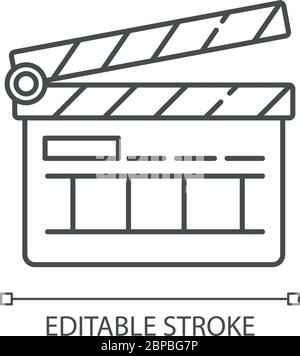 Icône linéaire pixel Perfect de clapperboard Illustration de Vecteur