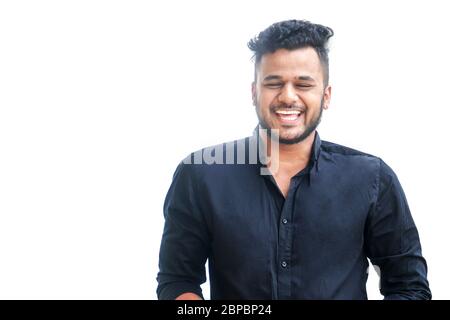 Portrait of a handsome young man smiling Banque D'Images