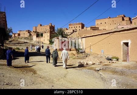 Ksar (village) n'Kob dans la vallée de Draa, au sud du Maroc Banque D'Images