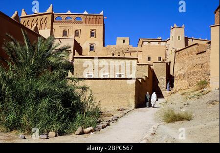 Ksar (village) n'Kob dans la vallée de Draa, au sud du Maroc Banque D'Images