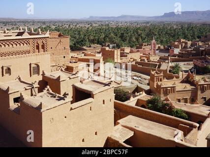 Ksar (village) n'Kob dans la vallée de Draa, au sud du Maroc Banque D'Images