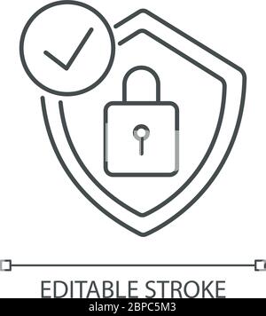 Icône linéaire Perfect pixel antivirus Illustration de Vecteur