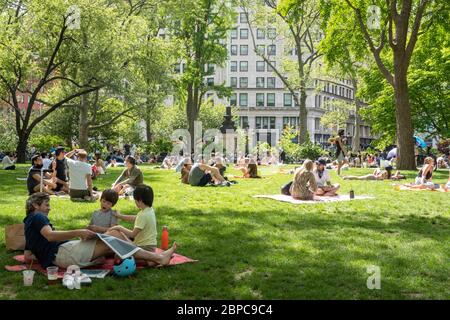 Le printemps est beau dans le Madison Square Park, NYC, USA Banque D'Images