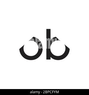 Modèle original de vecteur de conception de logo OB de lettre simple. Résumé Design de logo lettre OB minimal Illustration de Vecteur
