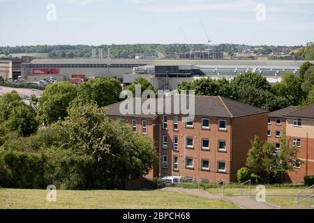 (200518) -- LUTON (GRANDE-BRETAGNE), 18 mai 2020 (Xinhua) -- la photo prise le 18 mai 2020 montre une vue générale de l'usine de Vauxhall à Luton, Grande-Bretagne. Vauxhall a rouvert la production à son usine de Luton lundi après que le gouvernement britannique ait assoupli les restrictions imposées pour lutter contre la pandémie du coronavirus. (Photo de Tim Ireland/Xinhua) Banque D'Images