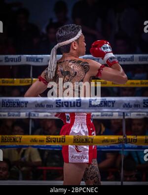 Muay Thai avant de se battre au Channel 7 Stadium Banque D'Images