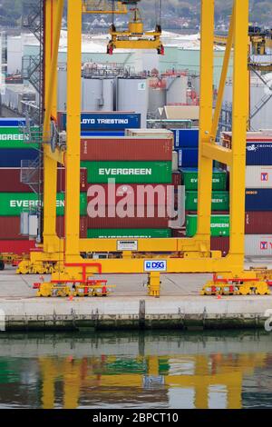 Container Port, Dublin City, Comté de Dublin, Irlande Banque D'Images