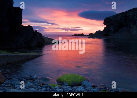 Sunset, Clogher Head, Dingle Peninsula, Comté de Kerry, Irlande Banque D'Images