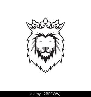 tête de lion avec motif couronne. illustration vectorielle. Illustration de Vecteur