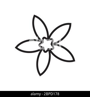 lignes simples icône jasmine design vecteur isolé sur fond blanc Illustration de Vecteur