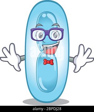 Dessin de geek klebsiella pneumoniae portant des lunettes bizarres Illustration de Vecteur