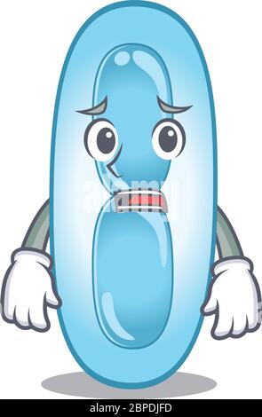 Dessin animé style de klebsiella pneumoniae ayant le visage inquiet Illustration de Vecteur