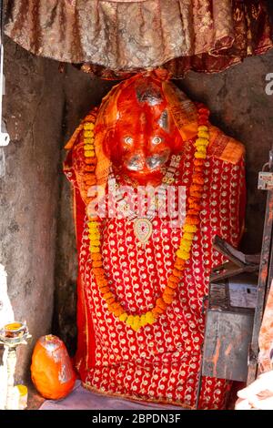 Seigneur Hanuman Idol dans le temple de Jagehwar Banque D'Images